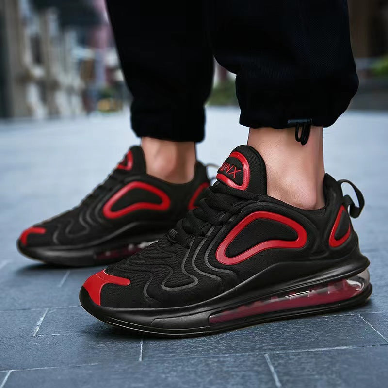 Casual Air Cushion Black Shoes - Men Outdoor Breathable Lace-up Sneakers Running Sports Shoes