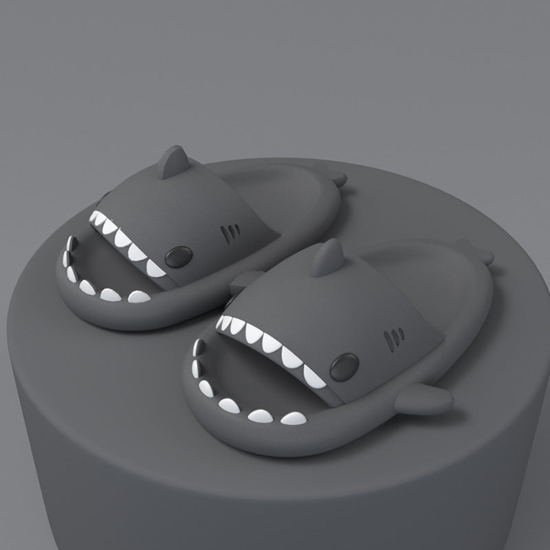 Adult's Slippers Indoor - Outdoor Funny Shark Cartoon