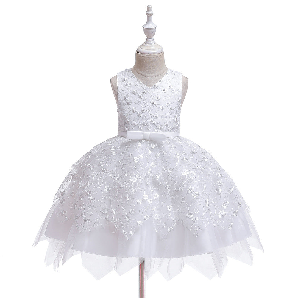 Flowery Girls Middle And Small Dresses