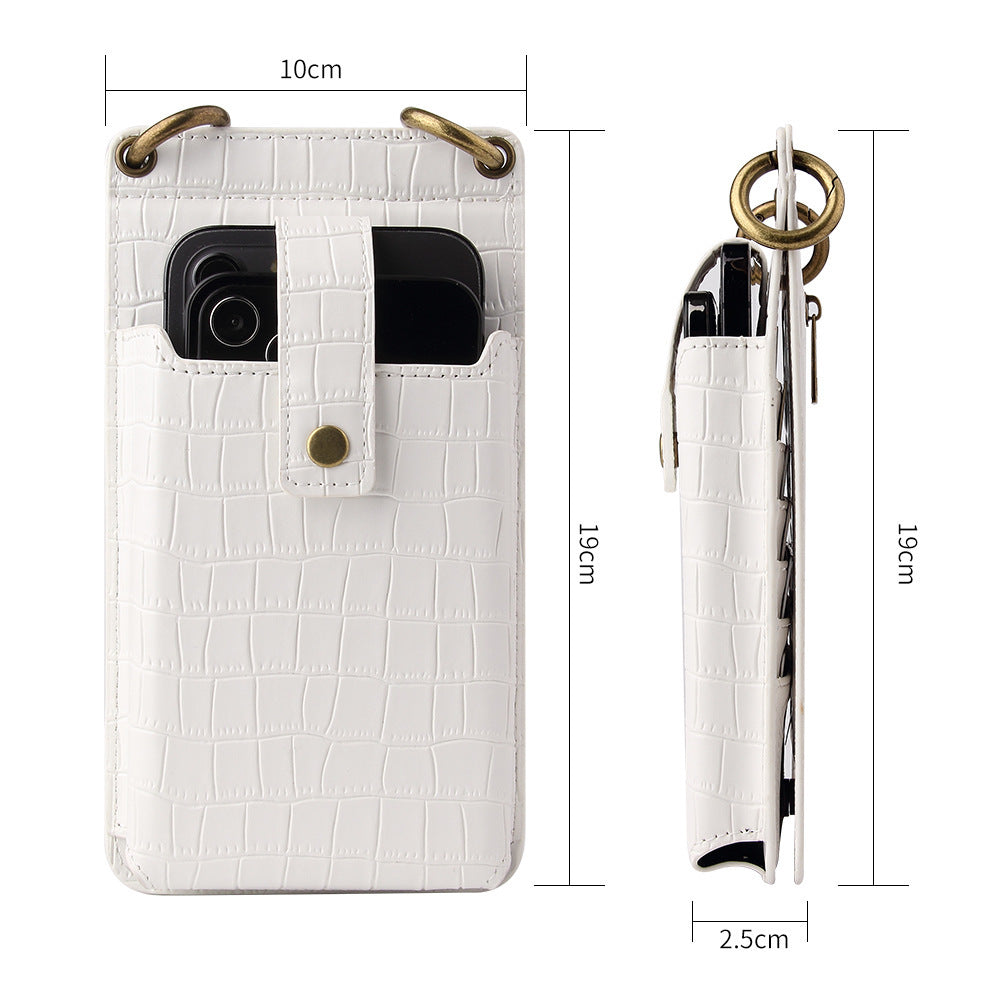 Multi-function Crossbody Bags For Mobile Phone - Crocodile-pattern Wallet Card Holder