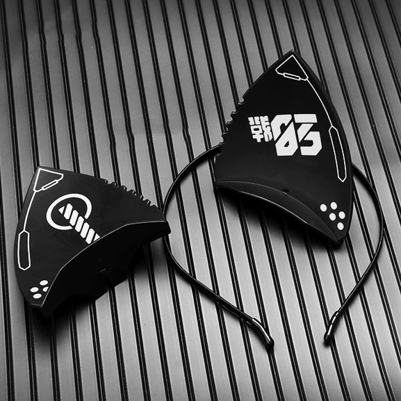 Punk Mask Cat Ears Headband - Function Two-dimensional Sci-fi Machinery