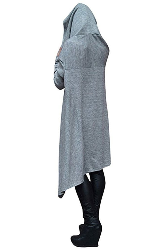 Long Embroidered Cloak Hooded Sweater