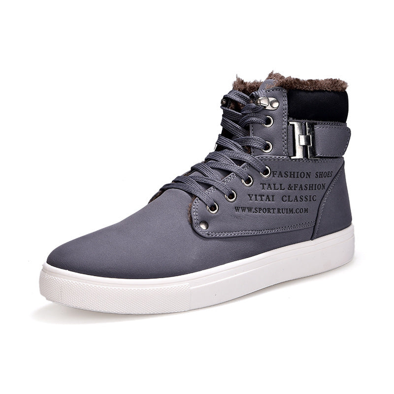 Hot Men Shoes -- Fashion Warm Fur Winter Men Boots Autumn Leather Footwear for Men