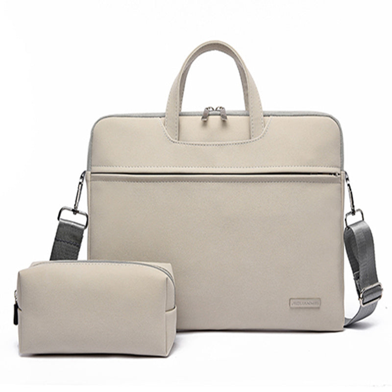 Women's Leather Laptop Bag - Notebook Carrying Case Briefcase For Macbook Air 13.3 14 15.6 Inch,  Men Handbags Shoulder Mouse Bag