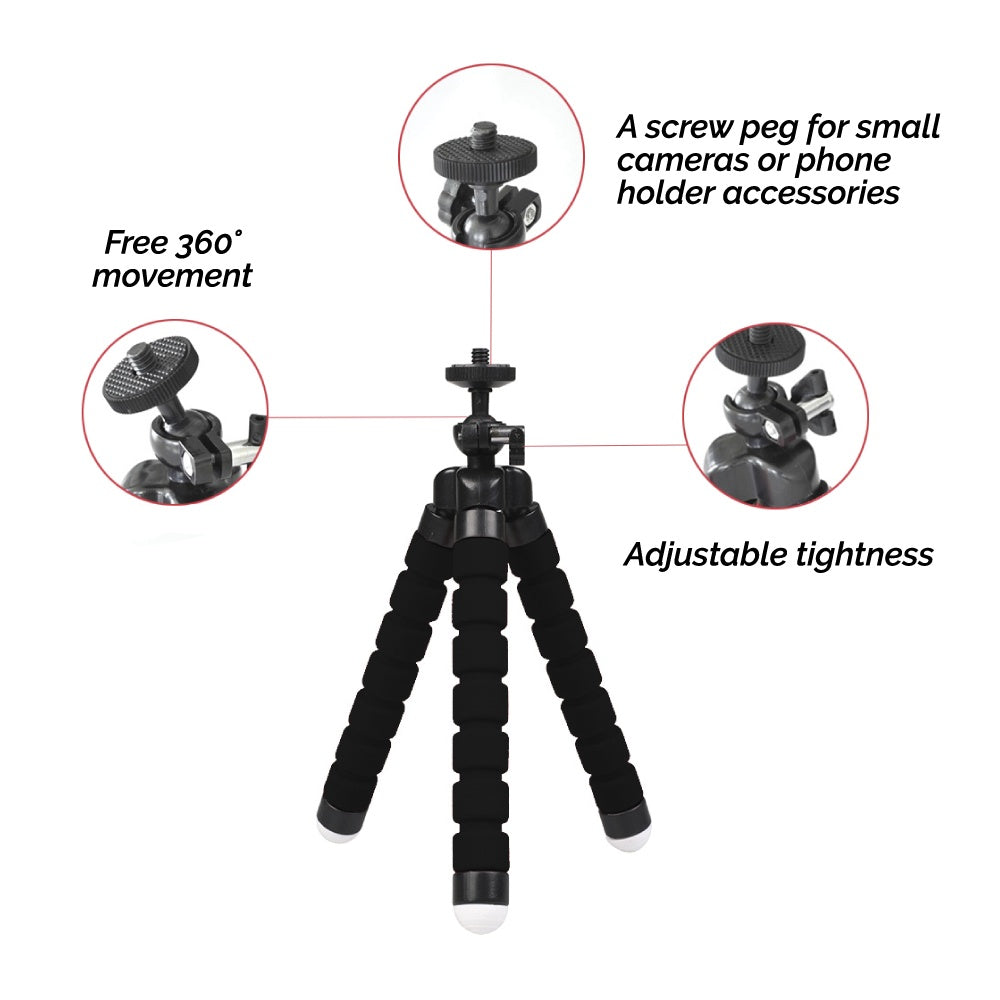 Flexible Small Octopus Mini Tripod - Bluetooth Remote Stand Holder I Phone