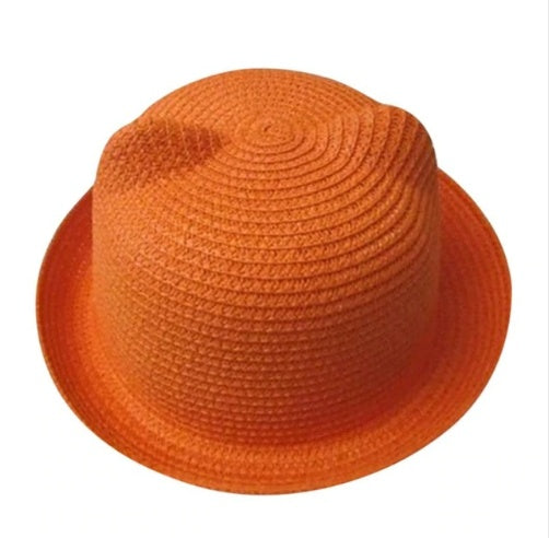 Cute Cat Ear Summer Hat -  Korean Style Straw Summer hat