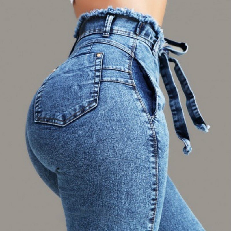 Hot Fringed High Waisted Jeans