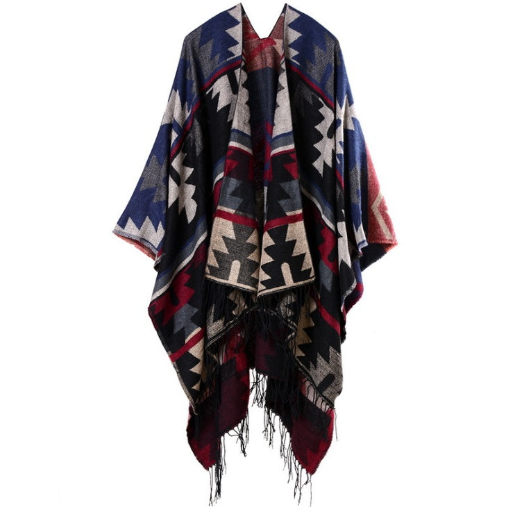 Indian Geometric Diamond Long Thick Cashmere Shawl