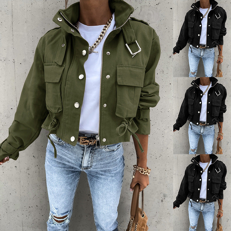 Autumn And Winter Motorcycle Jacket - Coat Short Polyester Fiber Top