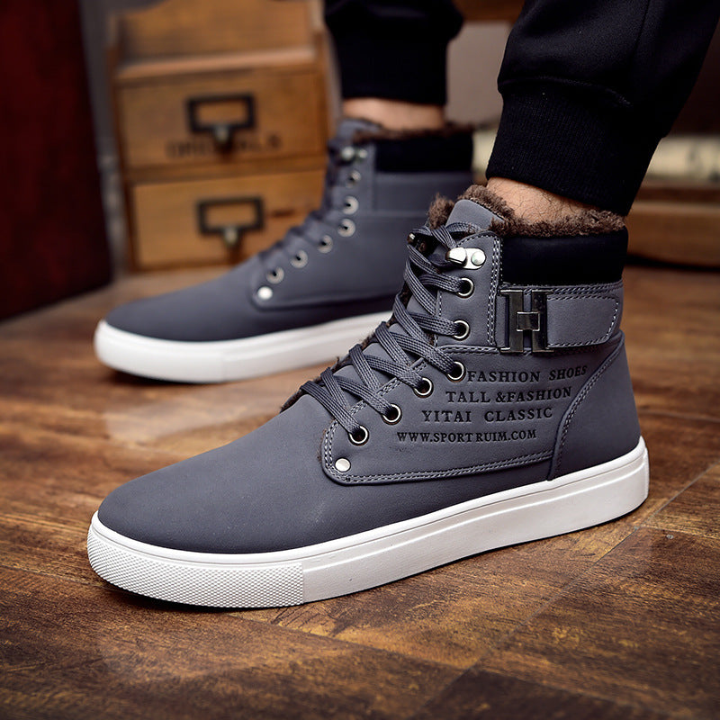 Hot Men Shoes -- Fashion Warm Fur Winter Men Boots Autumn Leather Footwear for Men