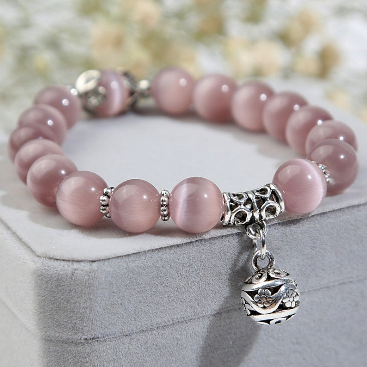 Natural Opal Crystal  Beads Bracelets - Vintage Beaded Bracelet for women