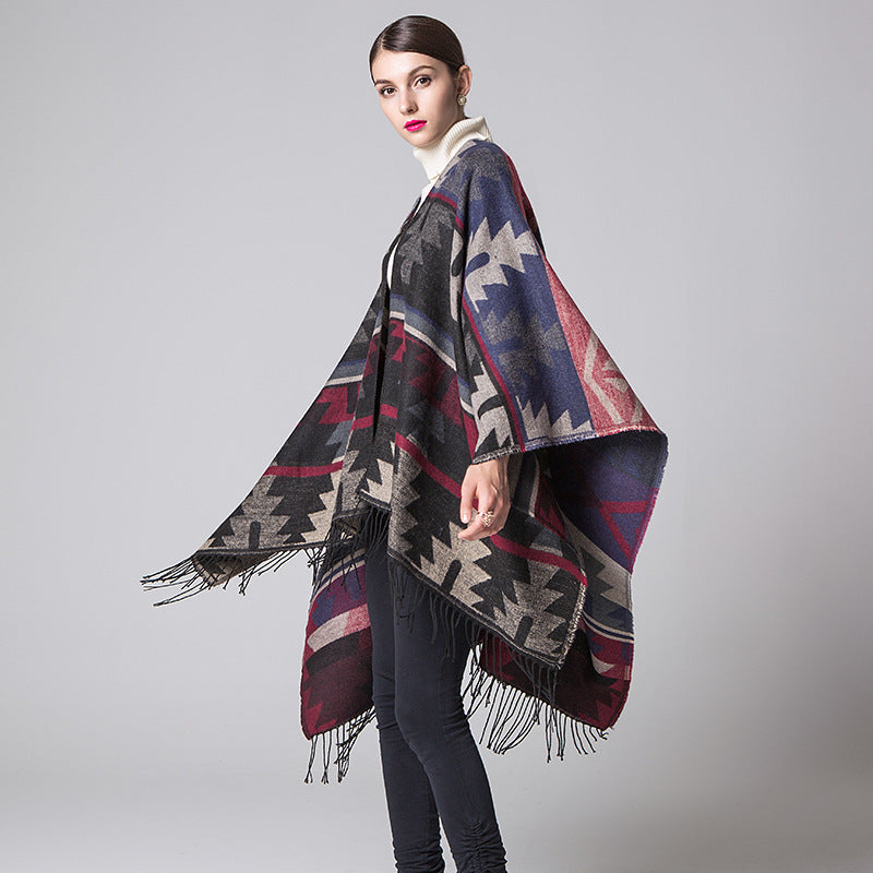 Indian Geometric Diamond Long Thick Cashmere Shawl