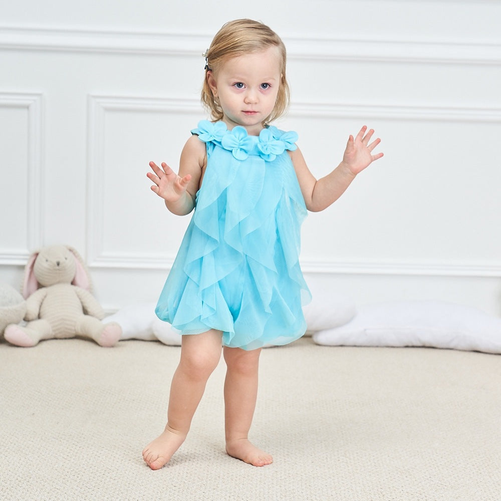 Cute Flower Flounce Detail Dress