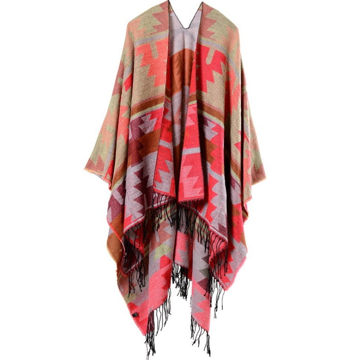 Indian Geometric Diamond Long Thick Cashmere Shawl