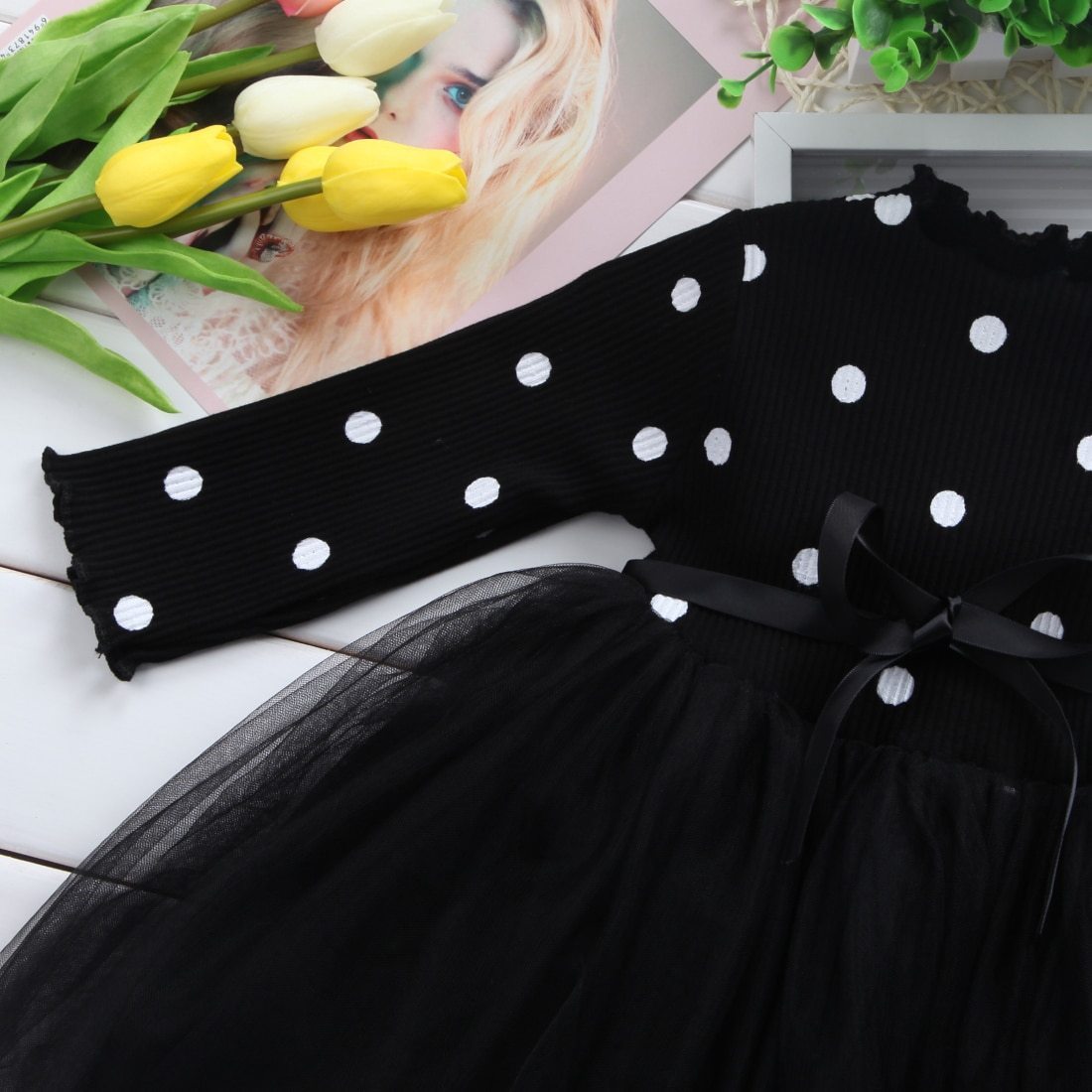 Baby Girls Long Sleeve Tutu Lace Dresses - Birthday Party Clothes Christening Gown Casual Wear