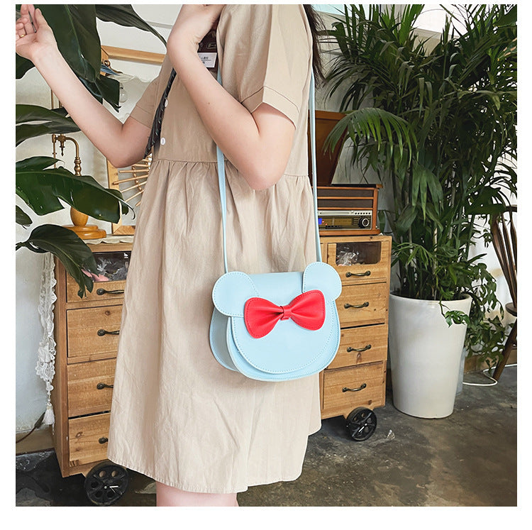 Adorable Bowknot Soft Girl Student Bag - Children's Small Bag Pu Female