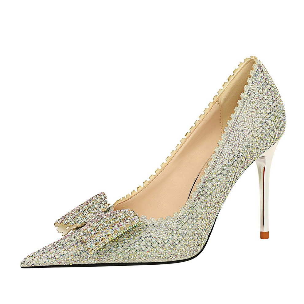 Sweet Women's Princess Wedding Shoes - Thin High Heels Shallow Mouth