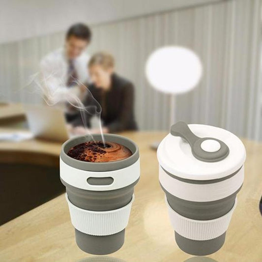 Travel Collapsible Silicone Coffee Cup - Folding Water Cups BPA FREE Food Grade Drinking Ware Mug Tea Coffee Cups