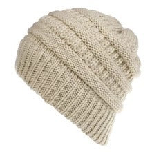 Mixed Color Knitted Wool Hat - Ladies Non-labeled Ponytail Hat