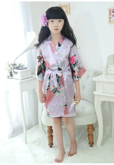Silk Peacock Kimono Pajamas