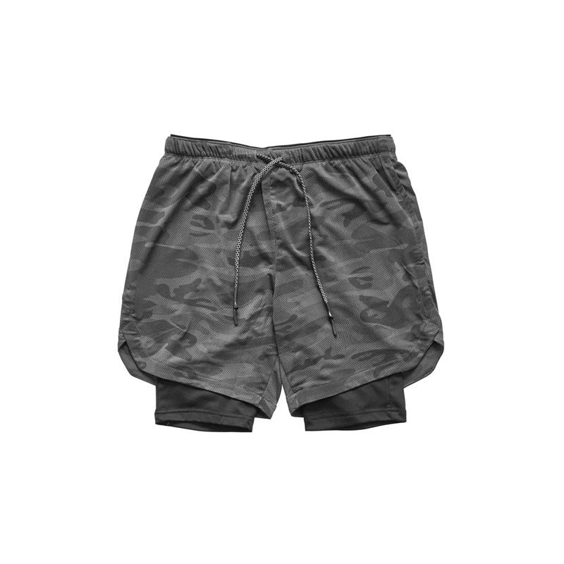 Running Shorts for Men - 2 In 1 Double-deck Quick Dry GYM Fitness Jogging Workout Pants