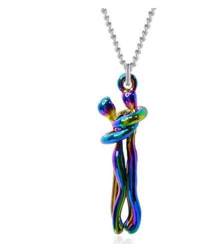 Love Hug Necklace - Unisex Men Women Couple Jewelry Chain Valentines Day Lover Gift