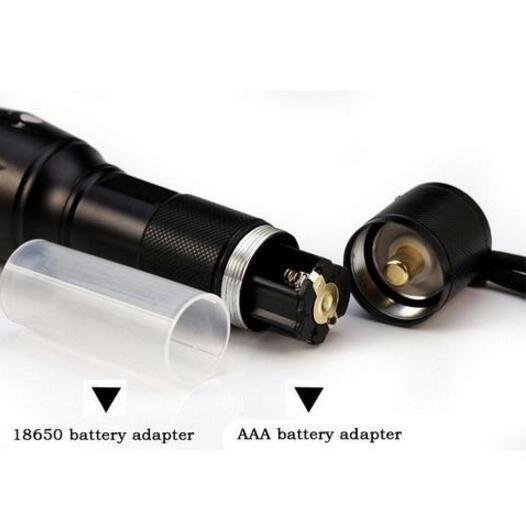 Zoom Flashlight Torch - Tactical 5000 Lumens Led High Power Flashlights AAA or 18650 battery kit