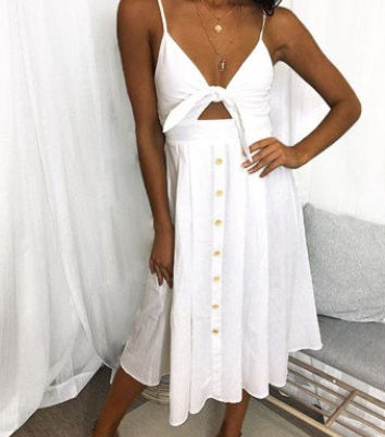 Summer Sleeveless Backless Strap Long Close-fitting Dresses - Sheath Female Party Evening Dresses Vestidos