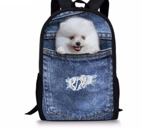 Cat Backpack - Cute 3D Animal Denim Backpacks for Children