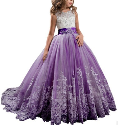 Flowy Children's Lace Ball Wedding Dress
