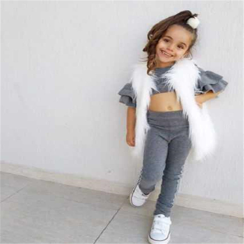 Girls Crop Top T shirt Pants Outfits