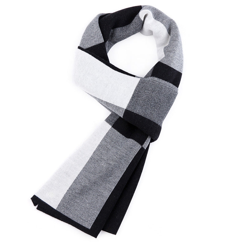Plaid Men's Knitted Scarf