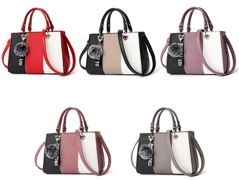 Women Hairball Ornaments - Totes Patchwork Handbag