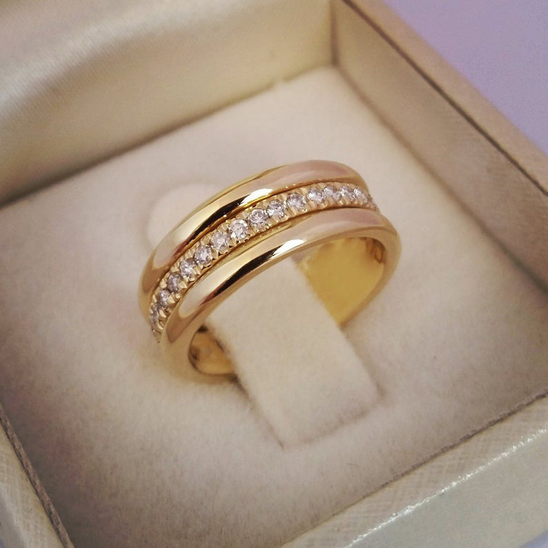 European American Style Simple Golden Ring - Copper Plated Fashion Ring