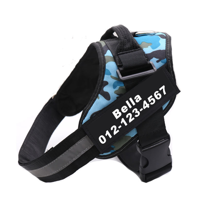 Custom No-Pull Reflective Dog Harness – Personalized Breathable Adjustable Pet Vest for Small & Large Dogs