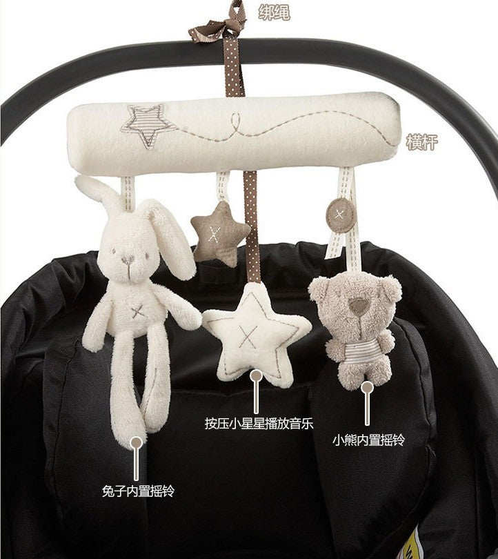 Adorable Rabbit & Bear Baby Rattle Toys - Soft Plush Crib & Stroller Hangings