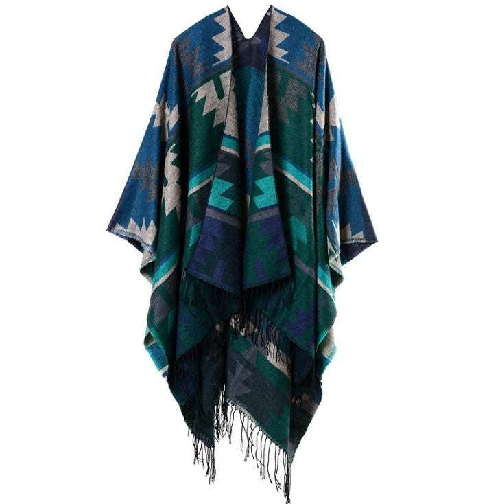 Indian Geometric Diamond Long Thick Cashmere Shawl