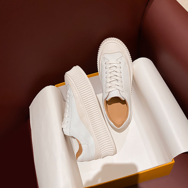 Thick Bottom White Shoes