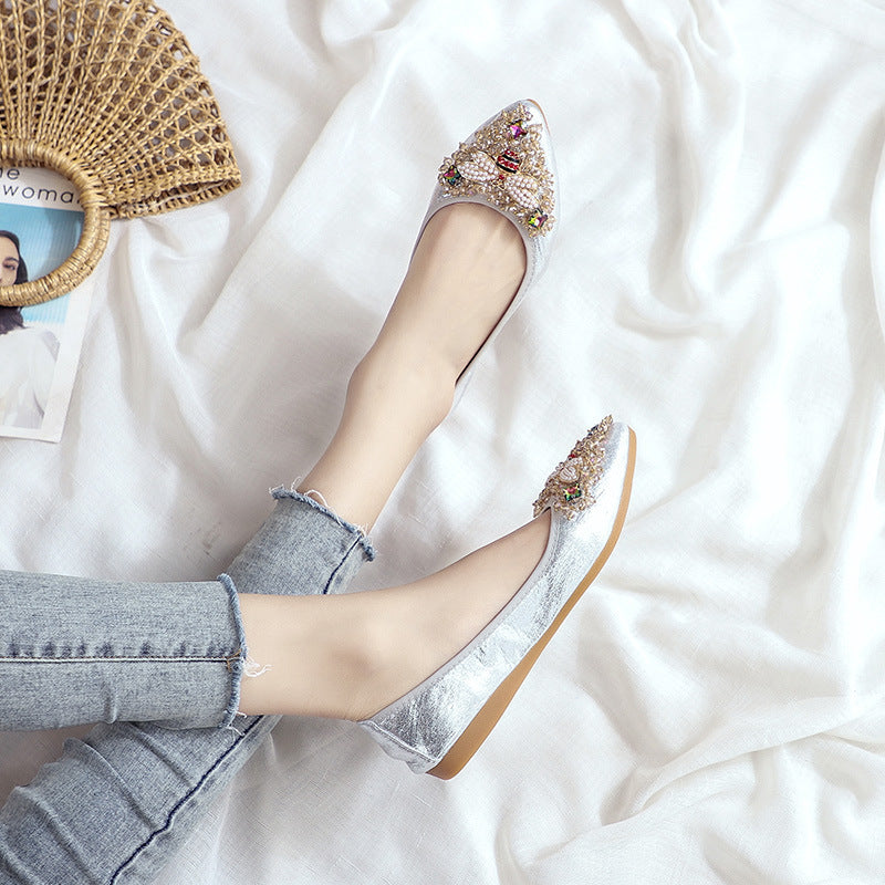 Rhinestone Single Shoes - Women Korean Student Casual Shoes