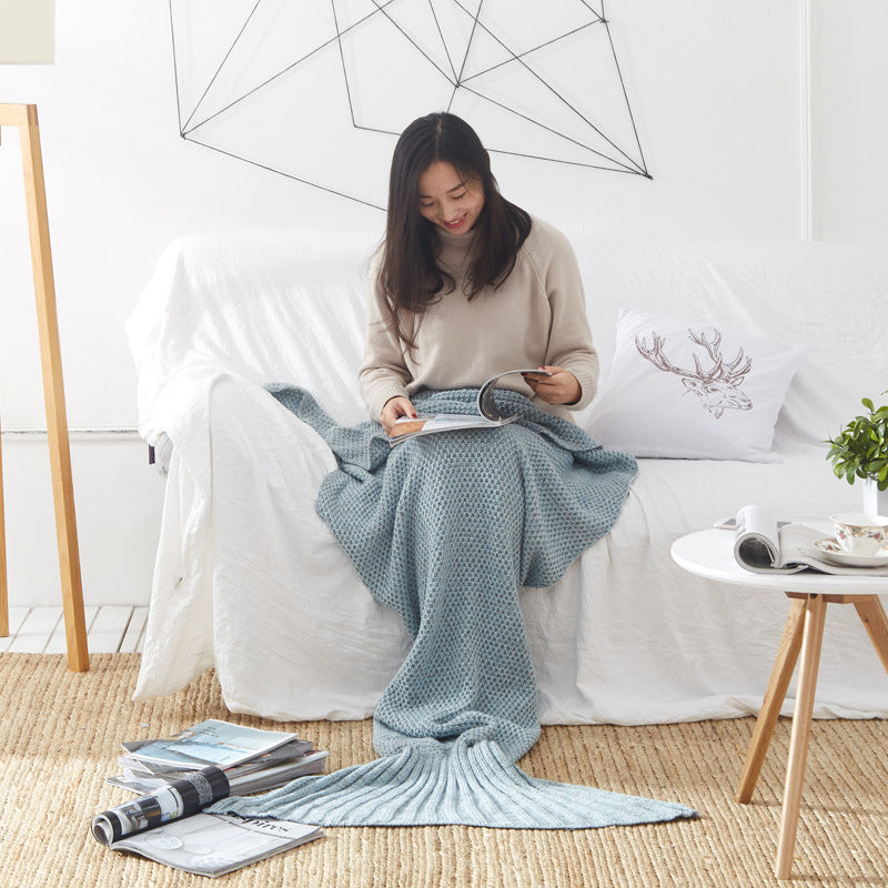 Mermaid Tail Knitted Crochet Blanket for Children - Super Soft Sleeping Blankets