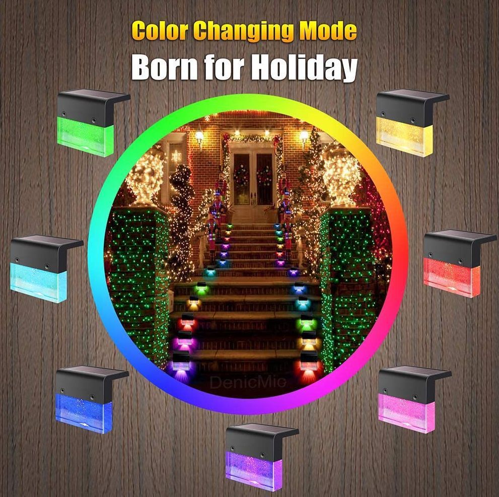 Waterproof RGB LED Solar Light - Step Fence Light