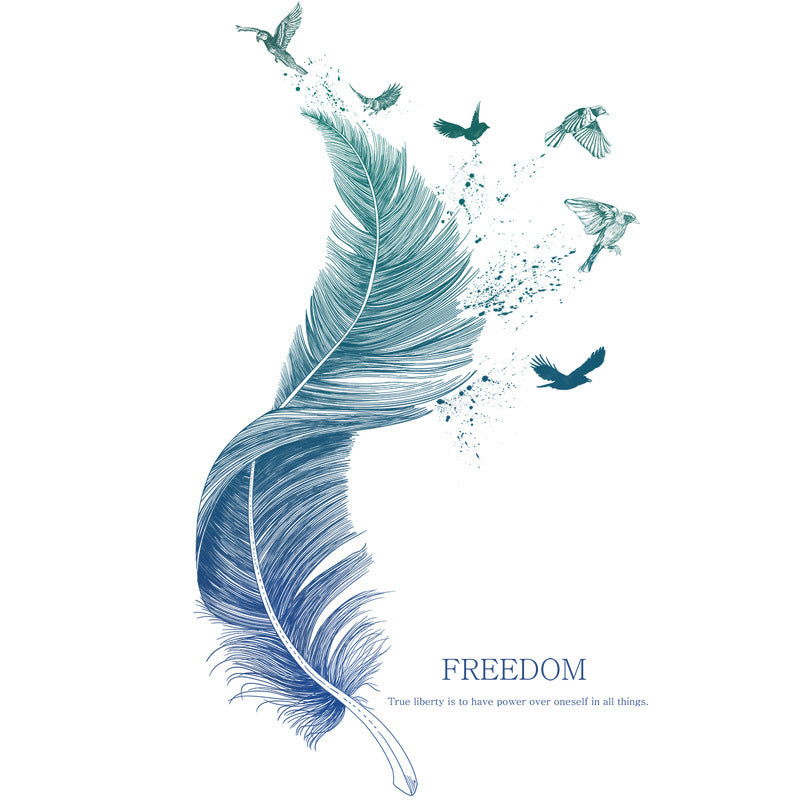 Luxury Feather Bird Wall Sticker – Waterproof PVC Wall Art (Extra Large) - JumoShop