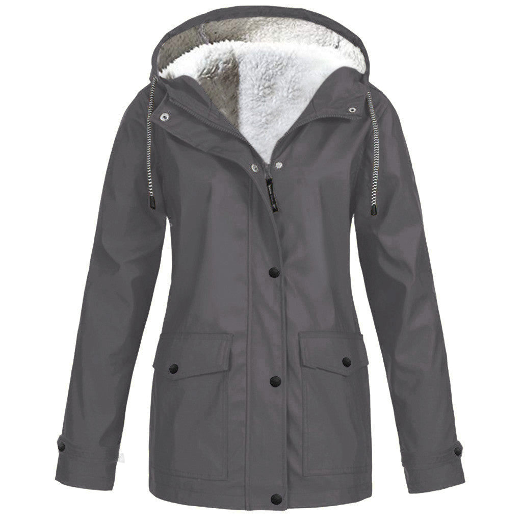 Fleece Outdoor Mountaineering Hooded Winter Outwear Coat