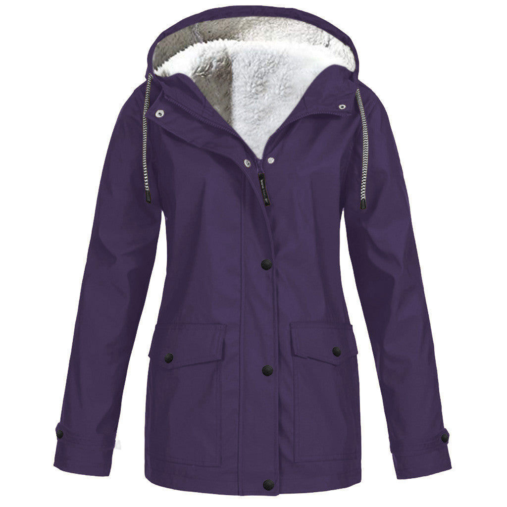 Fleece Outdoor Mountaineering Hooded Winter Outwear Coat