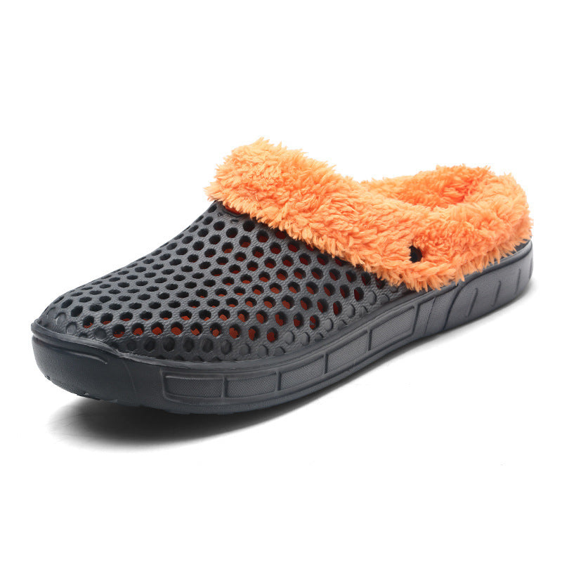 Fuzzy Plush Garden Clogs Mules Slippers -- Home Indoor Couple Slippers