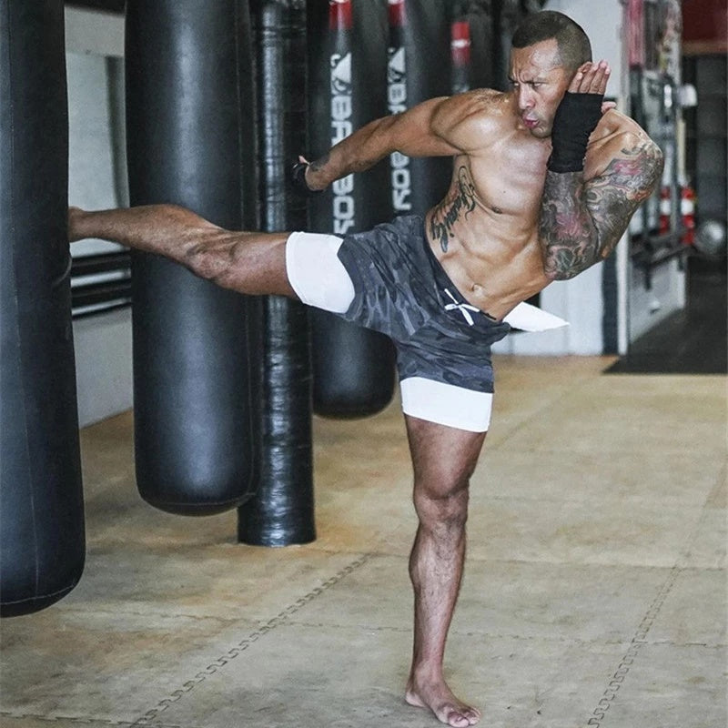 Running Shorts for Men - 2 In 1 Double-deck Quick Dry GYM Fitness Jogging Workout Pants