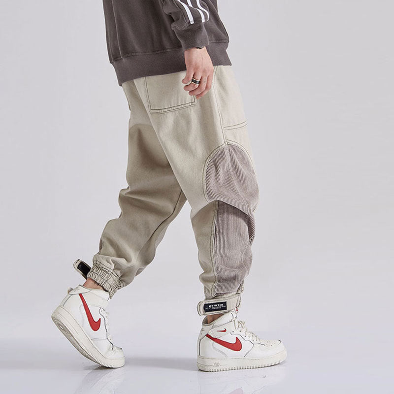 Japanese Men Jeans - Loose Fit Spliced Design