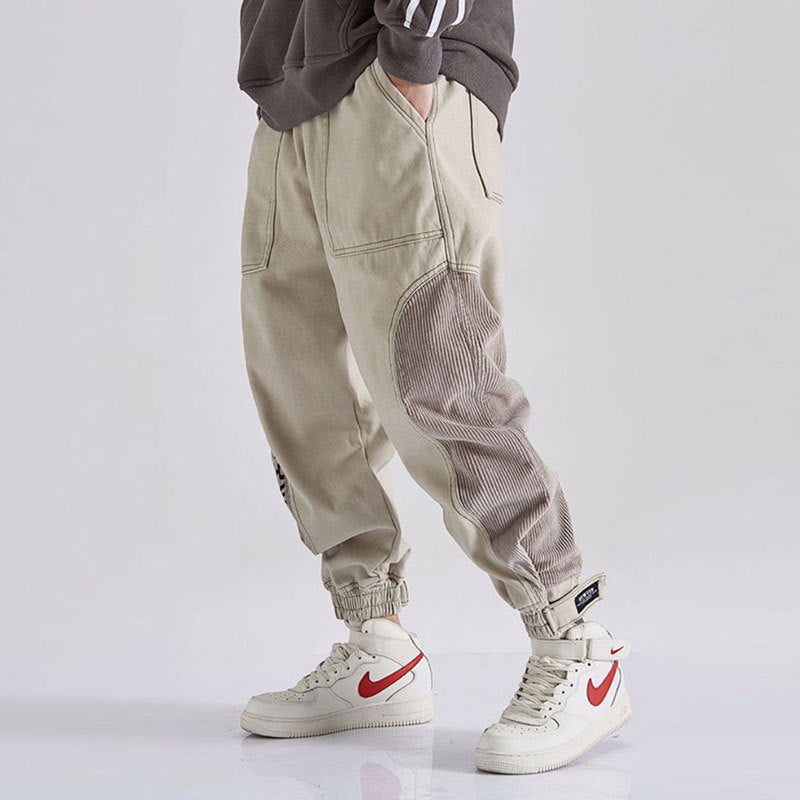 Japanese Men Jeans - Loose Fit Spliced Design