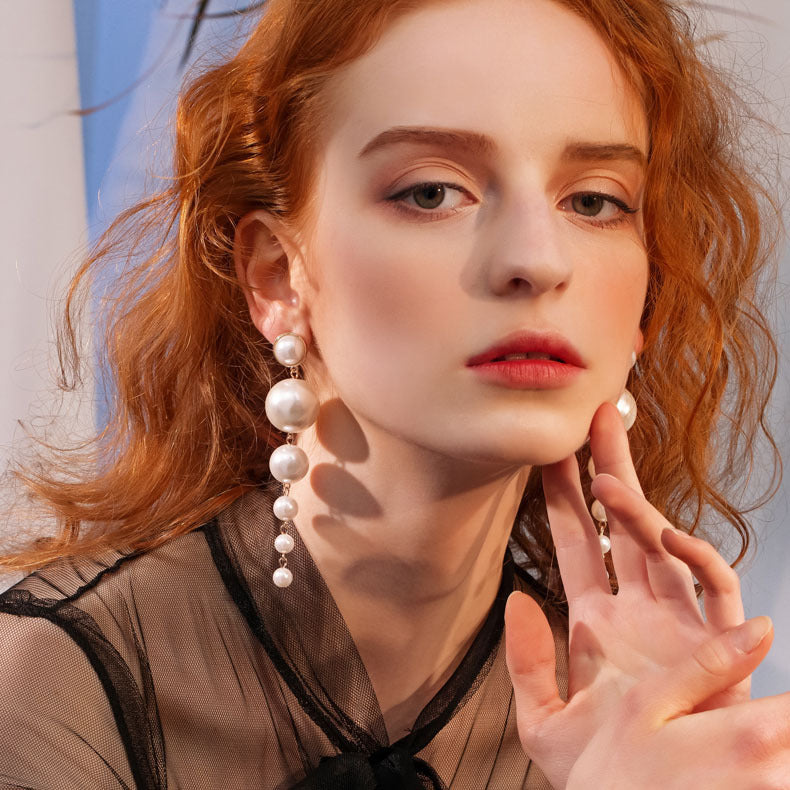 Exaggerated Pearl Flower Earrings – Elegant Statement Jewelry for Women! - JumoShop