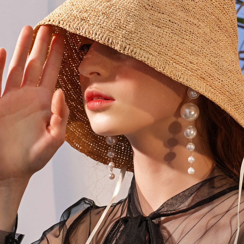 Exaggerated Pearl Flower Earrings – Elegant Statement Jewelry for Women! - JumoShop
